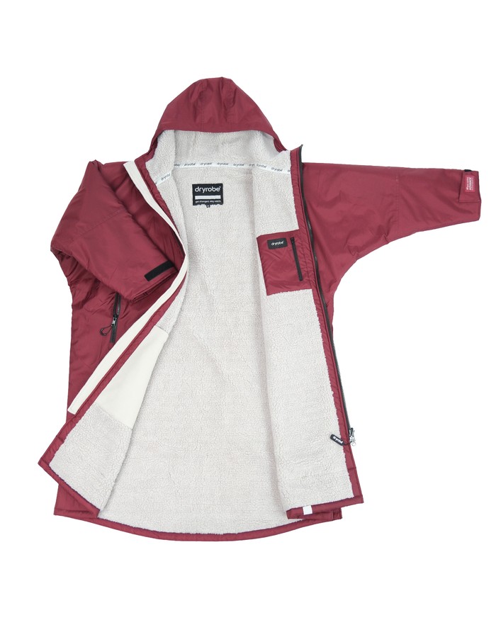 dryrobe Advance Long Sleeve Poncho Burgunderrot / Grau
